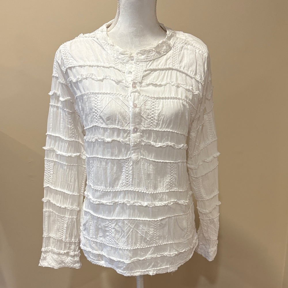 Dylan White Textured Blouse